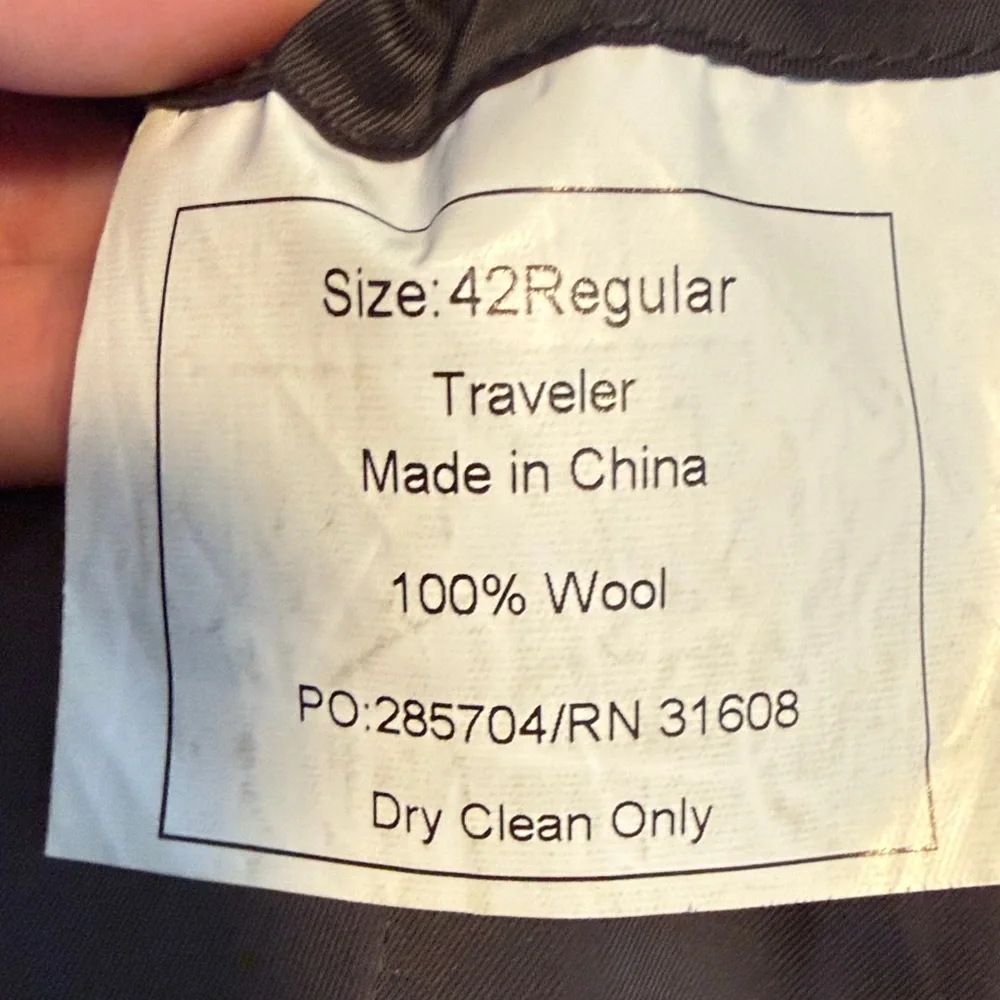 Jos. A. Bank Tailored Fit gray plaid blazer Size 42R 100% Wool